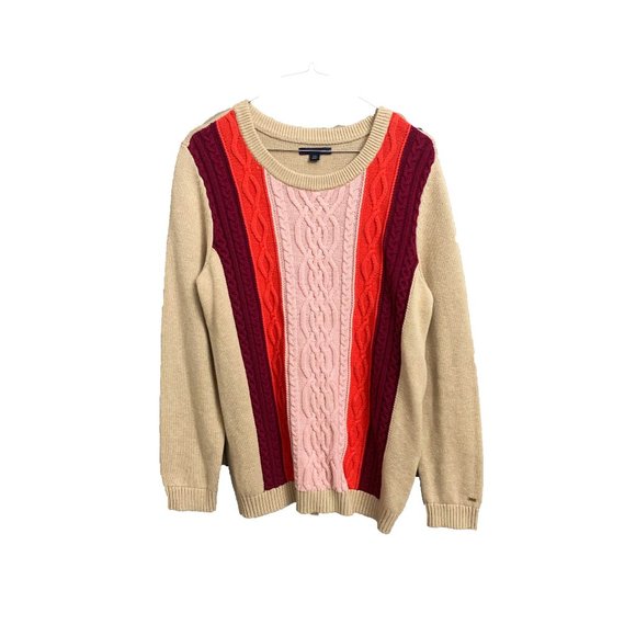 Tommy Hilfiger Sweaters - Tommy Hilfiger Vertical Stripe Cream Pink Sweater